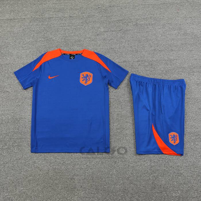 Tuta da Track Paesi Bassi Manica Corta 2024-2025 Blu - Pantaloncini